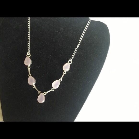 NWOT Sterling Silver Rose Quartz Adj. Necklace - Picture 2 of 12